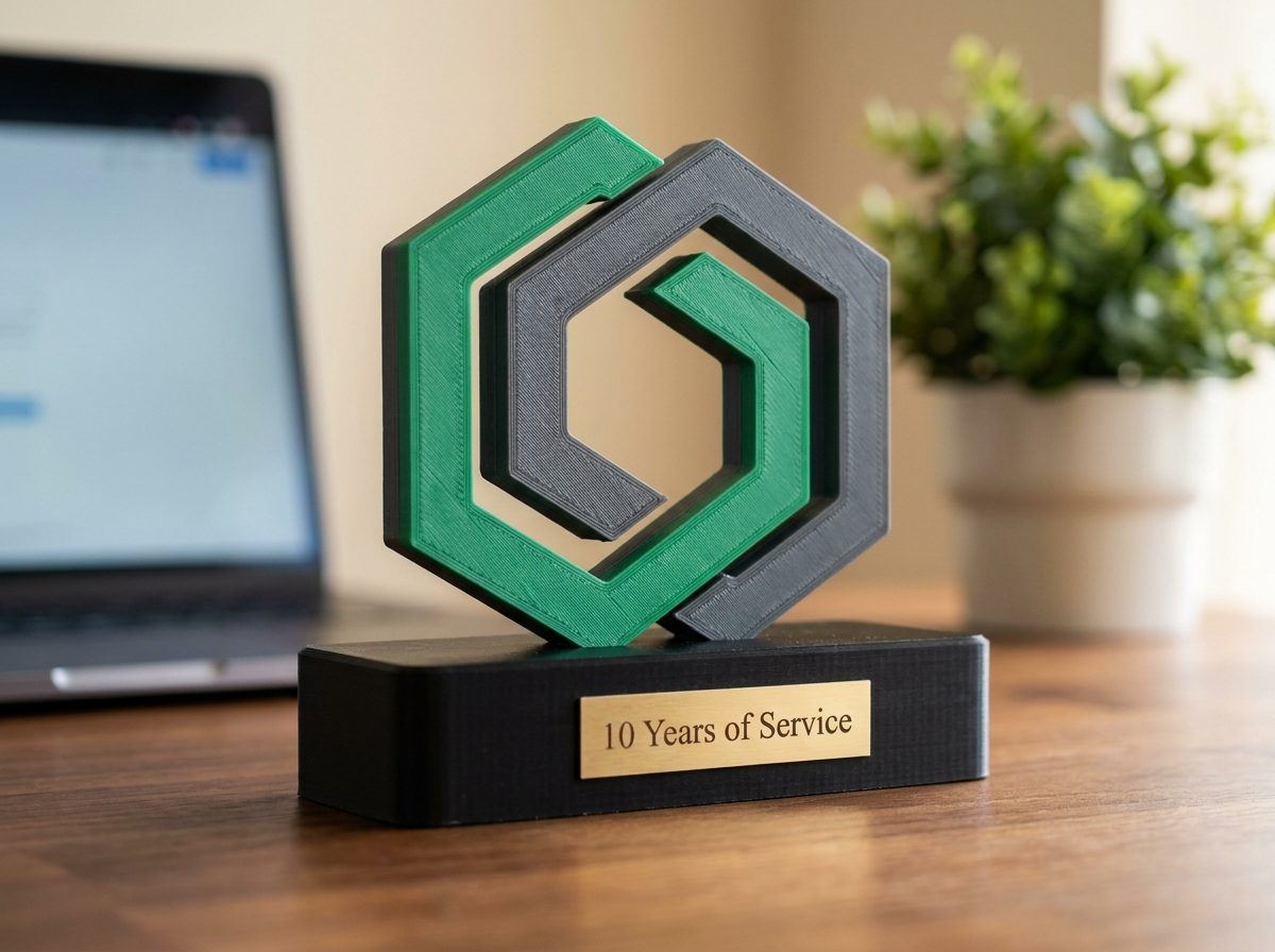 Desk logo sculpture / staff award